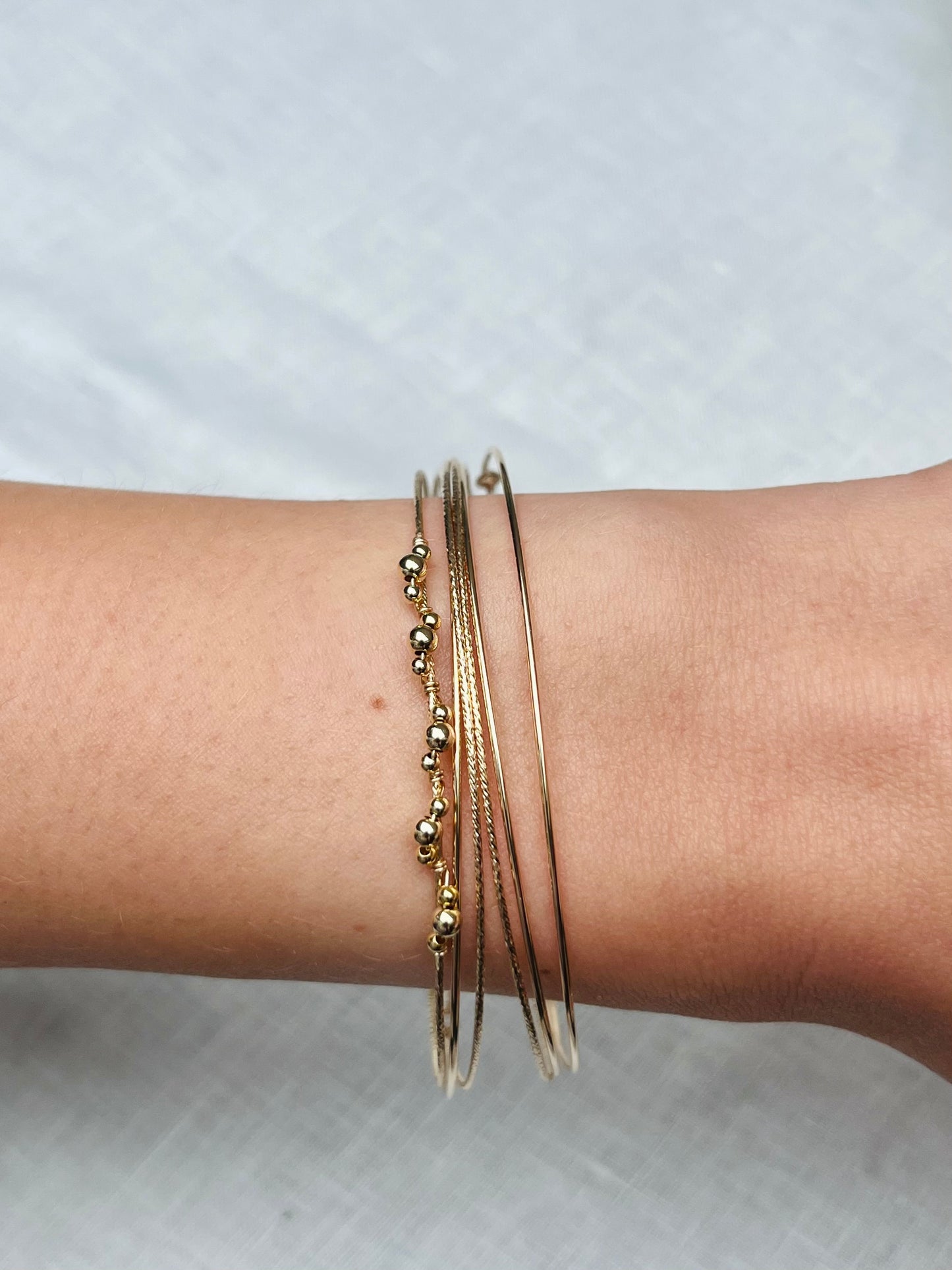Jonc fin diamanté - Gold Filled