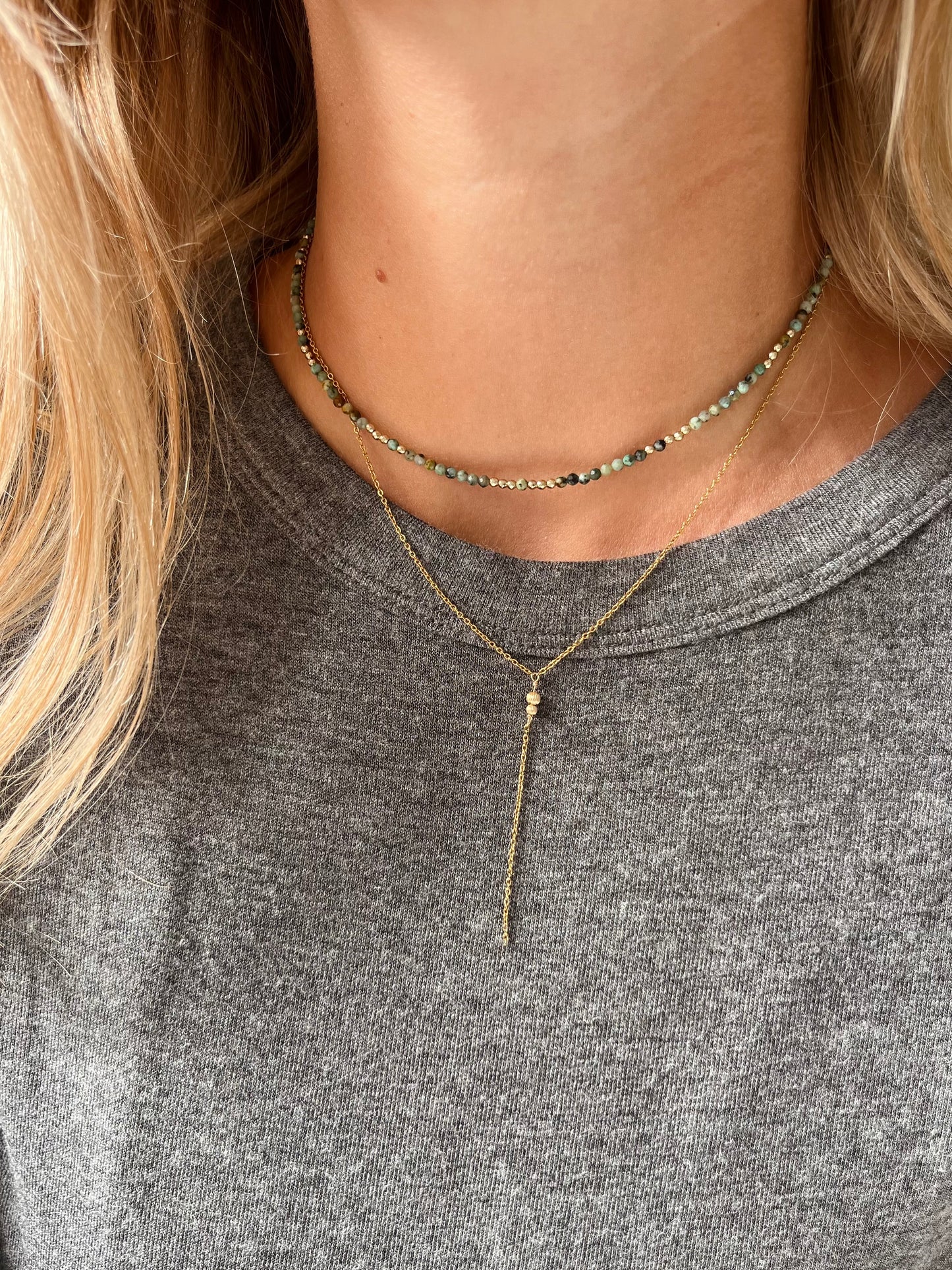 Pauline - Collier en Goldfilled et Acier inoxydable