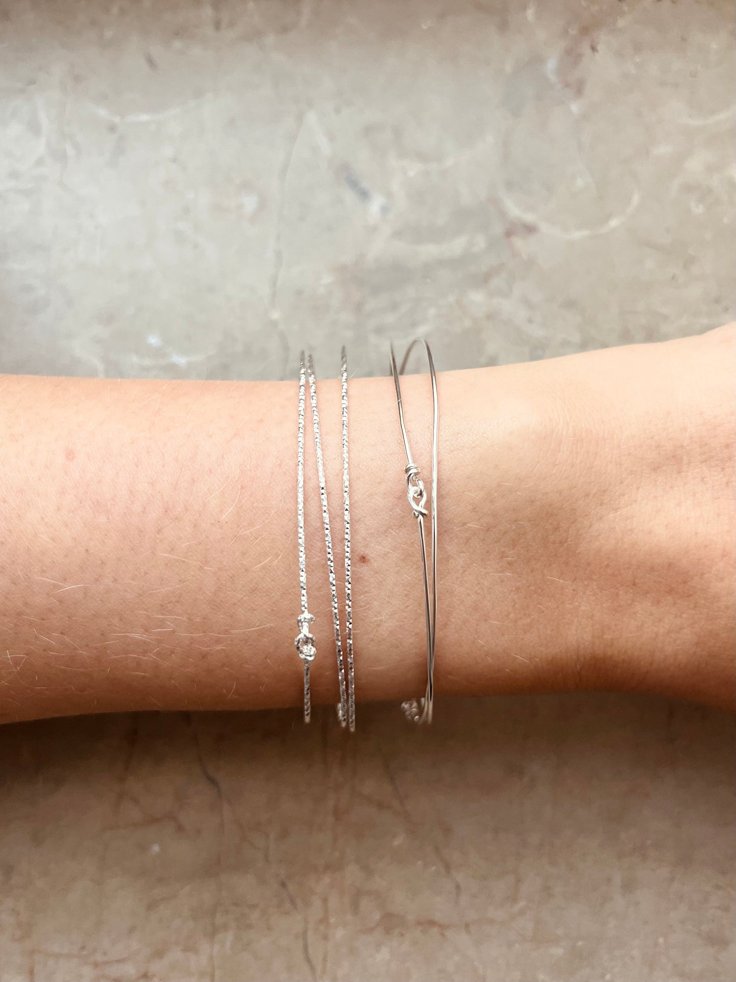 Jonc fin diamanté - Argent