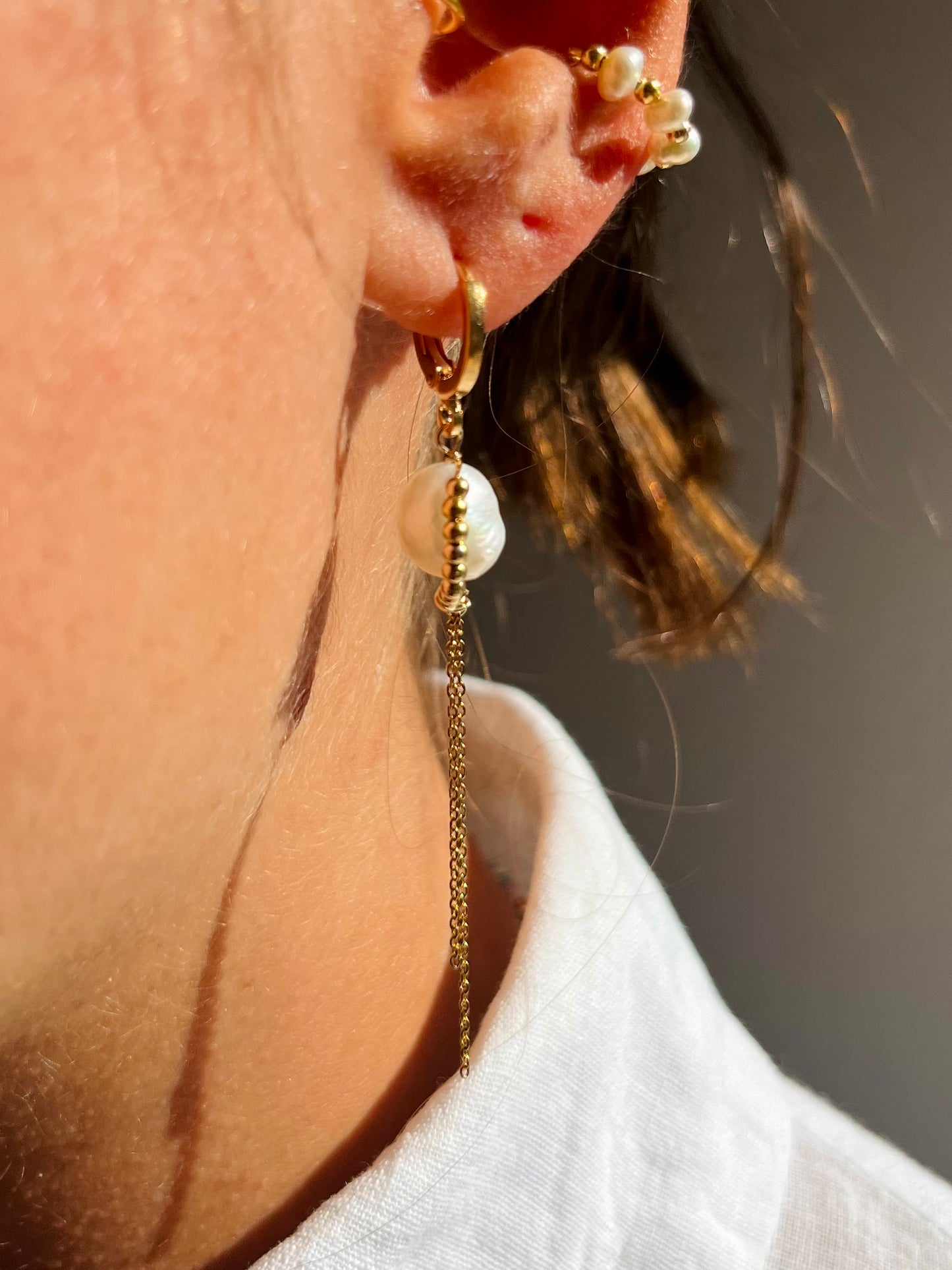 Boucles d'oreilles Elise - Perle d'eau douce