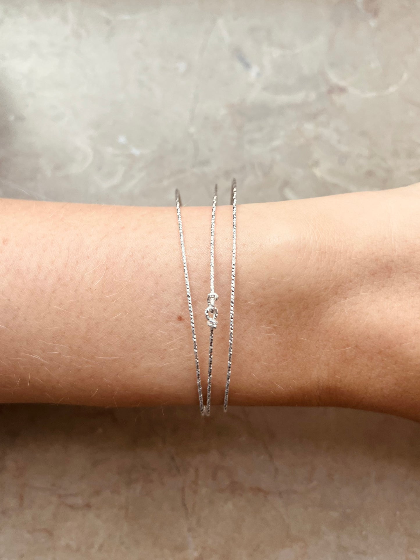 Jonc fin diamanté - Argent