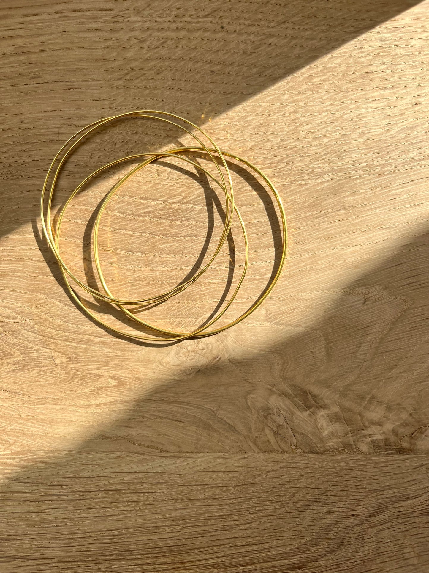Bracelet Sophie - Jonc plaqué or martelé
