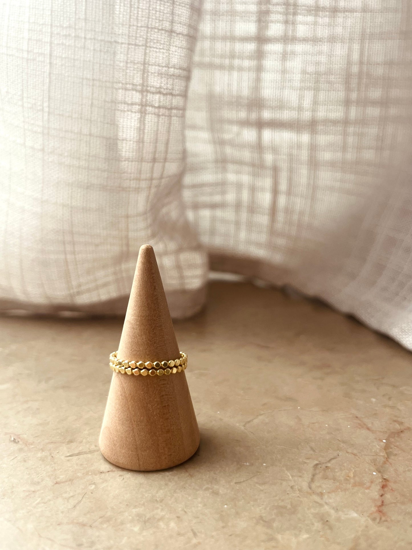 Bague fine perlée - Plaqué or