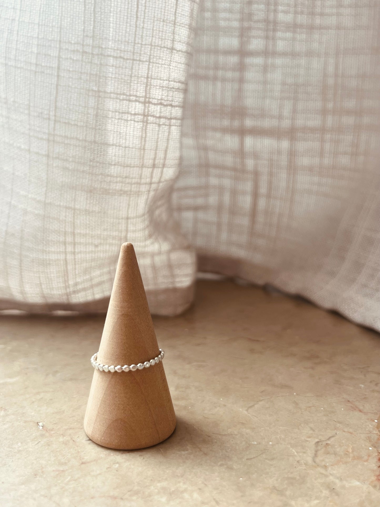 Bague fine perlée - Argent