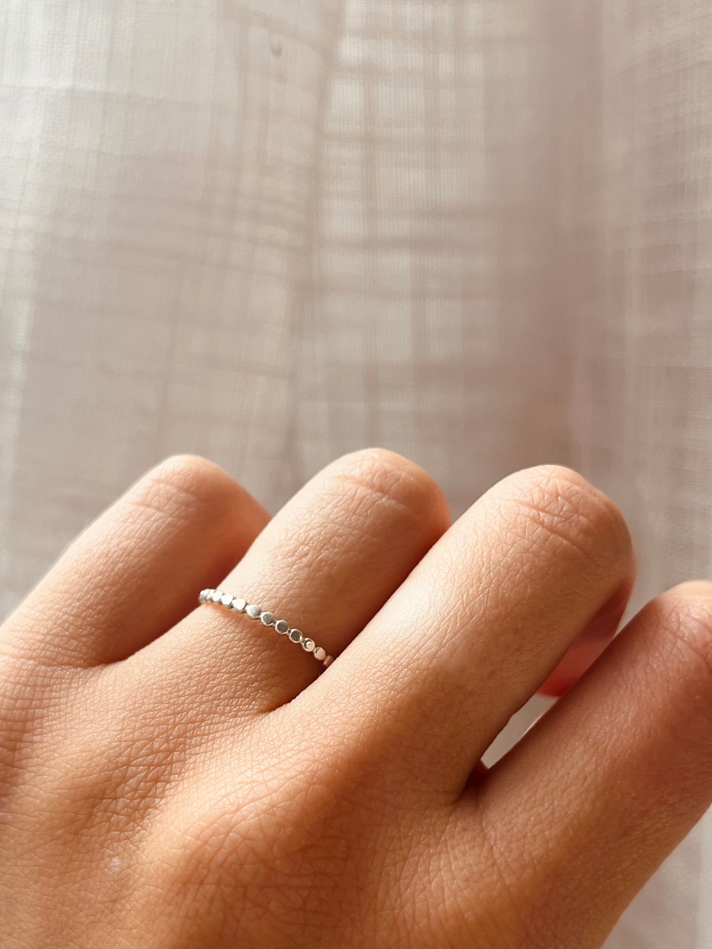 Bague fine perlée - Argent