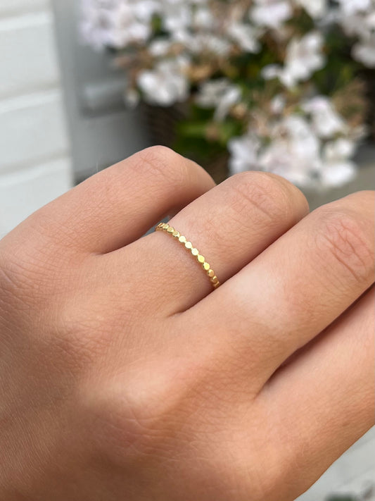 Bague fine perlée - Plaqué or