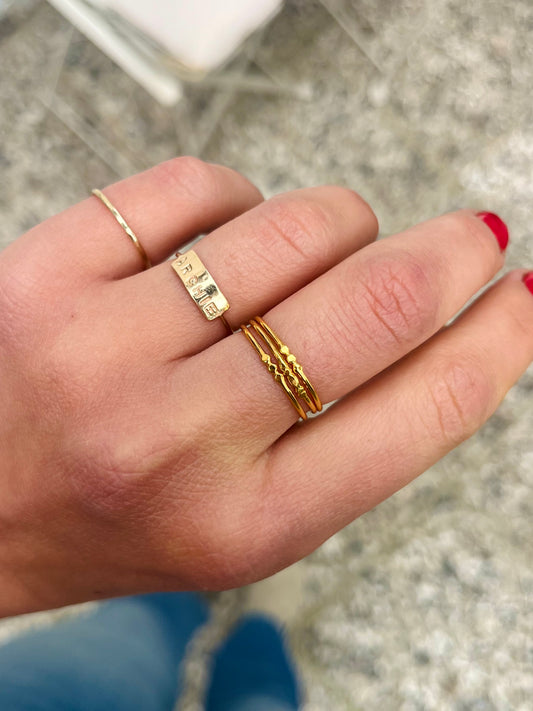 Bague Jade - Plaqué Or