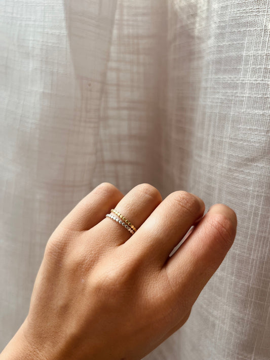 Bague fine perlée - Argent